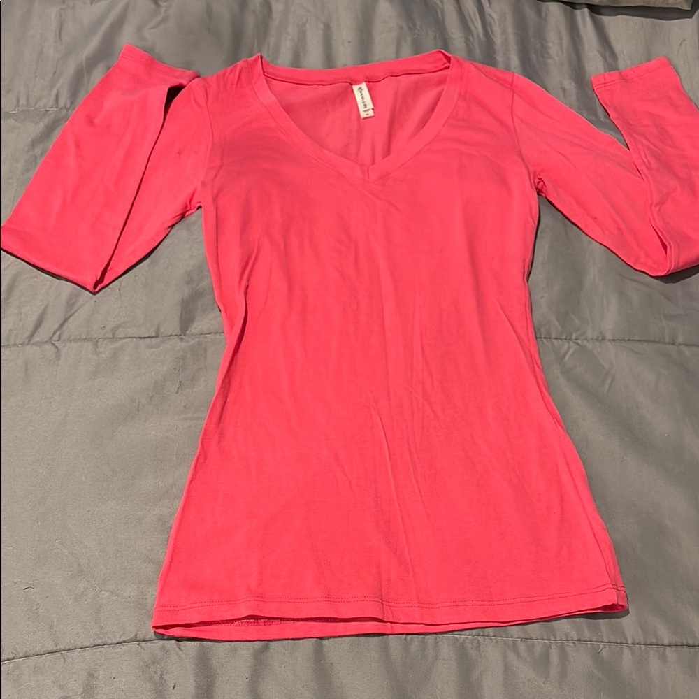 Women's Pink V-Neck Top